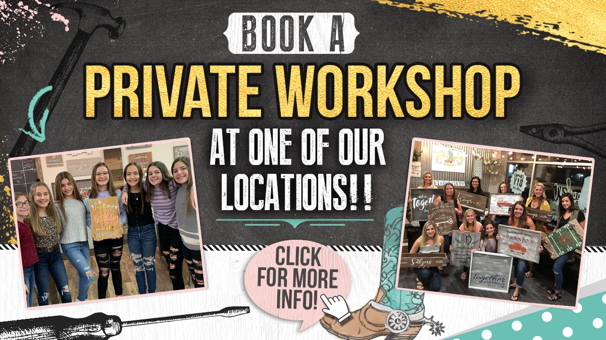 Book a private workshop at one of our locations!!